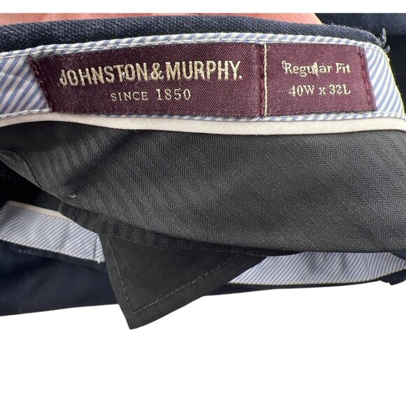 Johnston & Murphy Men's Dress Pants Navy 40W x 32L Regular Fit - Picture 2 of 4